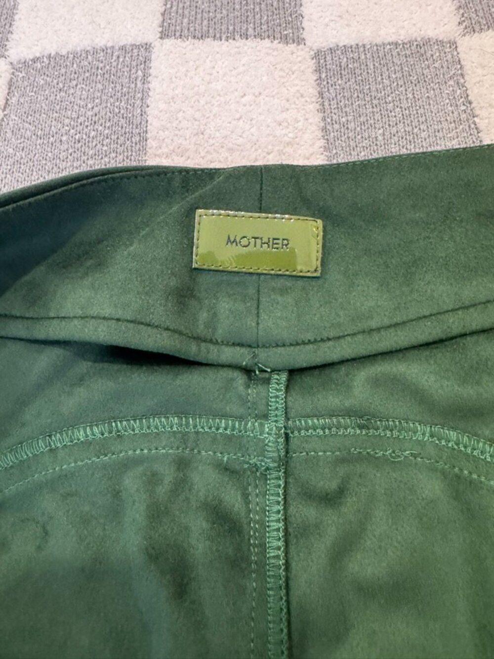 MOTHER Denim Faux Suede Studded Western Pants Green STY#11207-1801 - Picture 3 of 6